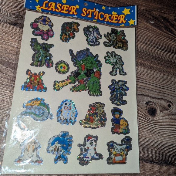 Vintage Digimon Laser Stickers Agumon 3 Sheets - Picture 4 of 5